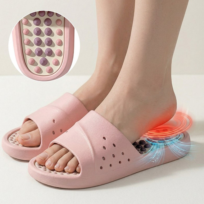 Giwalk 지압 슬리퍼 남녀공용 사무실 거실 실내화 층간소음방지 건강화 다이어트 족저근막슬리퍼