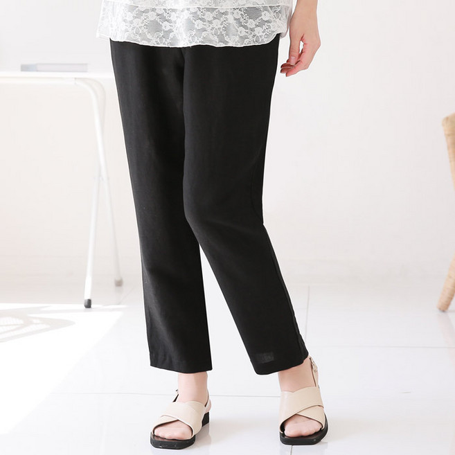 백합사 엄마옷 고급 9부 린넨 밴딩바지[P92-452] 마바지 미시 마담 중년의류 빅사이즈