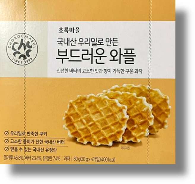초록마을 부드러운 와플, 4개, 80g