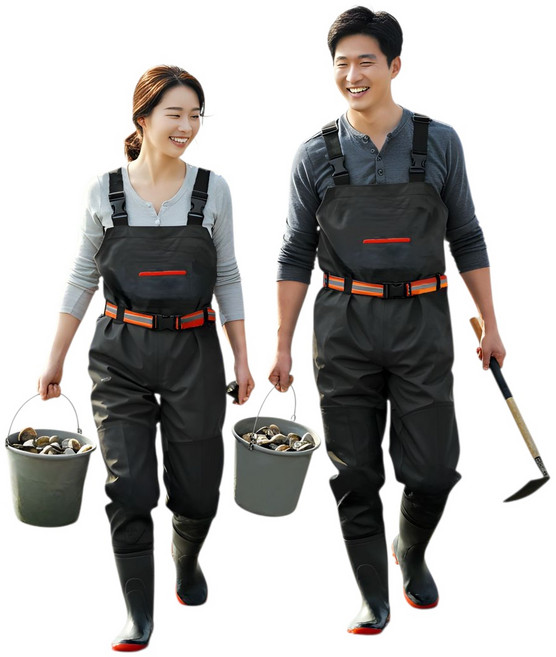 트렌빌 가슴장화 해루질 갯벌 낚시 블랙, 280