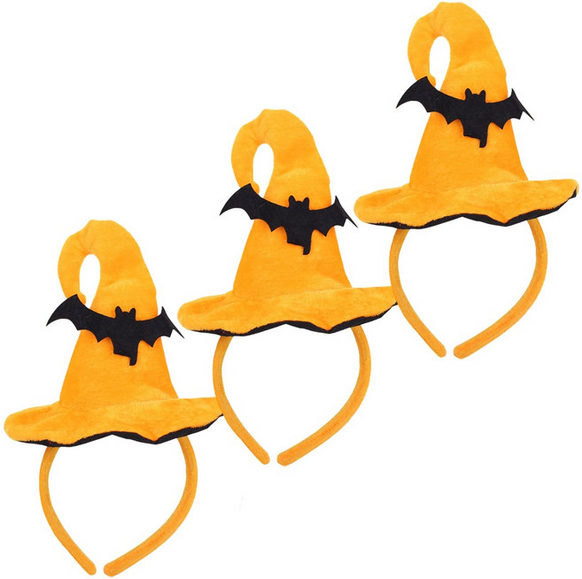 보람찬하루 할로윈 데이 파티 HALLOWEEN 글자 헤어밴드 머리띠, 3개, 박쥐