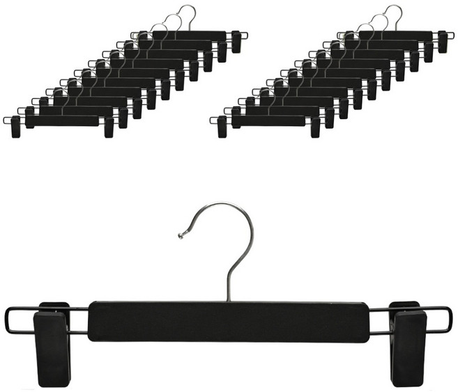 아워리빙 파스텔 논슬립 회전형 치마 바지걸이, 블랙, 20개