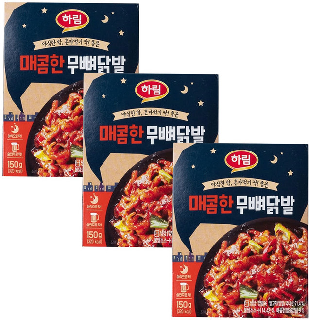 하림 매콤한 무뼈 닭발 150g x 3개