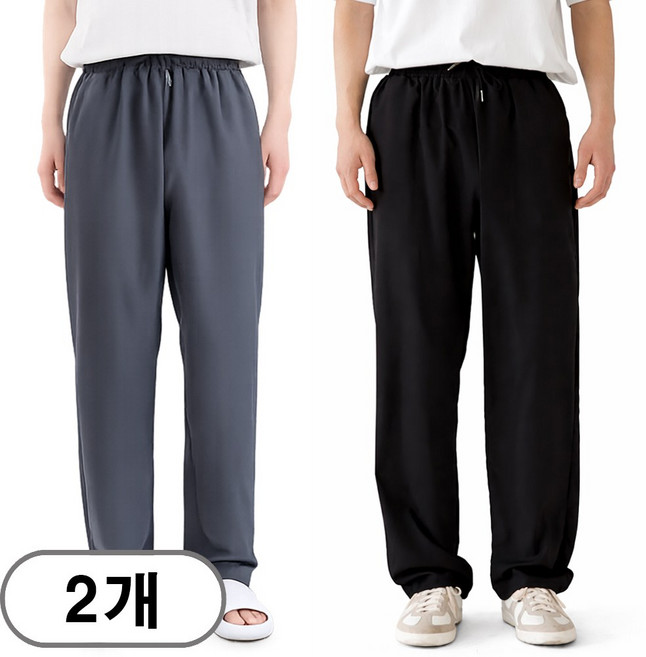 차쿠 1+1 남성 여름 아이스 스판바지 슬랙스 팬츠 바지 일자핏 쿨 출근 작업바지 빅사이즈