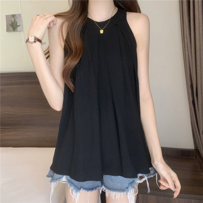 RORO 大尺碼 無袖 吊帶連衣裙子