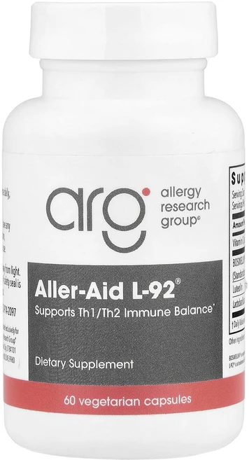 알러지리서치그룹 Aller-Aid L-92 with L 애시도피러스 L-92 60 베지테리언 캡슐, 6개, 60정 - 쿠팡