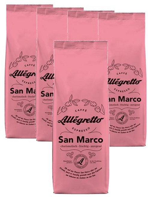독일 알레그레토 Allegretto San Marco whole bean 산 마르코 홀빈 원두커피, 5개, 500g, 홀빈커피