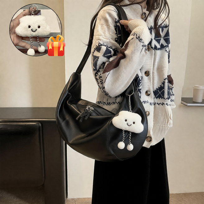 Leesheer 여성 가죽 크로스백 보부상 가방 데일리 빈티지 캐주얼 출퇴근 숄더백