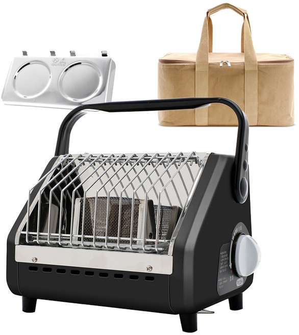 레드코코 가스난로 휴대용 가스히터 낚시 캠핑, 블랙난로+가방+플레이트