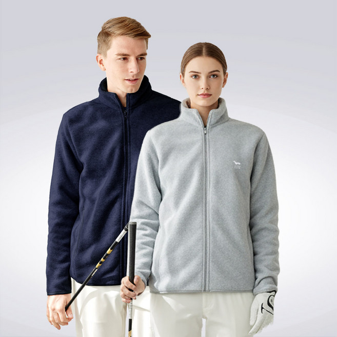 다꾸앙 남녀공용 훈트 자수 폴라폴리스 보아털 자켓 본딩 남자 오픈 집업 아우터 H12K9_JE5718