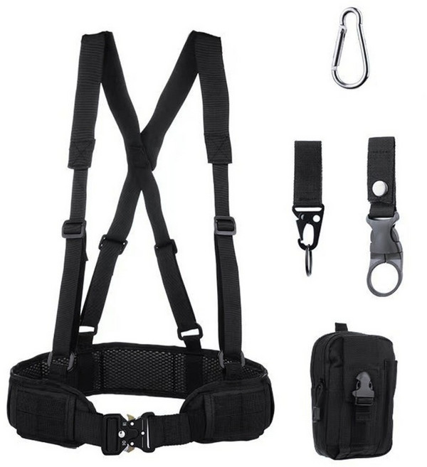 이지유 원터치 다용도 전술 벨트 코브라 택티컬 낚시 등산 작업용, X반도 6종세트 블랙, 1개