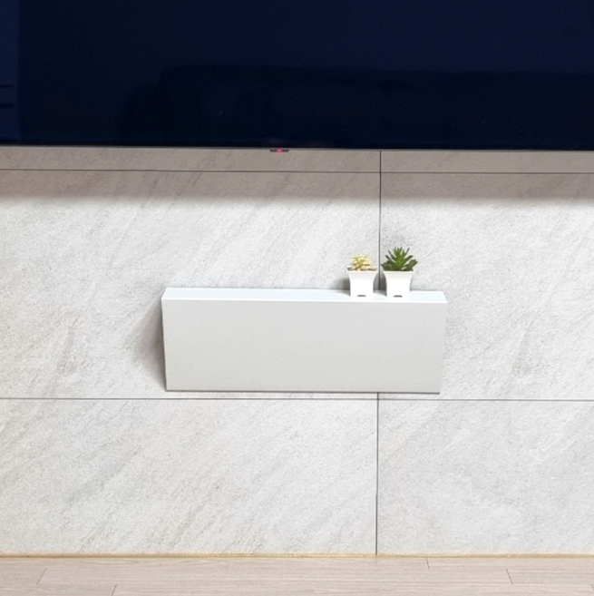 벽걸이 TV선정리 콘센트가리개 브라켓 셋탑박스 선반 사운드바 거치대 무타공 매직히든선반, 매직히든선반_화이트, 1개