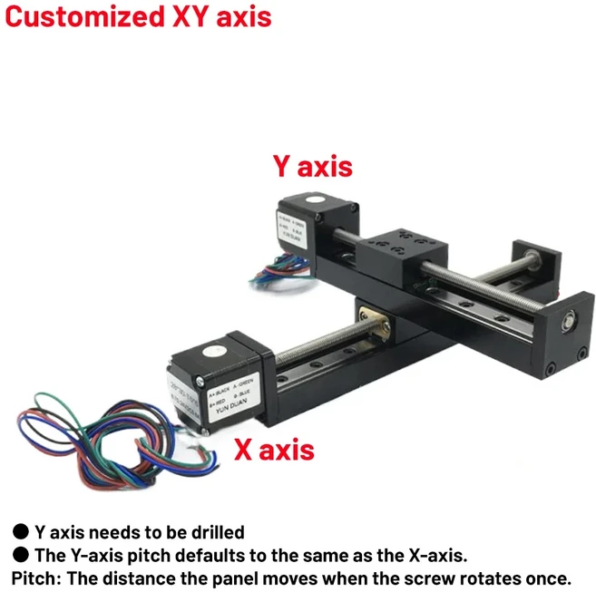 XY XZ 축 T 형 선형 가이드 레일 미니 소형 전동 슬라이드 테이블 DIY CNC 3D 프린터 용 50-300mm 스트로크, 09 Y-Axis 150mm Stroke, 21 X-200 Stroke 4 Pitch, 1개