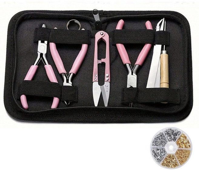 tinduo DIY 비즈 공예 공구 세트 오링반지 절단니퍼 집게 악세사리 비즈공구, 1세트
