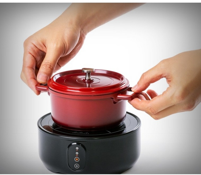 도무스 미니 1구 전기렌지 휴대용 캠핑 원형 여행용 자취 인덕션+스텐집게, 도무스 인덕션 단품