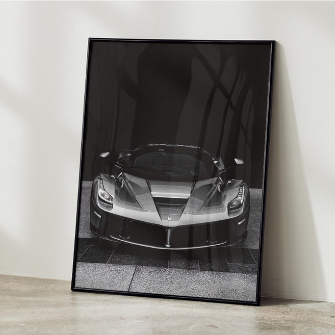 자동차 포스터 액자 올드카 포르쉐 아이방꾸미기 거실 인테리어 51, A4 사이즈(210x297mm), A4 포스터 + 블랙 액자 결합