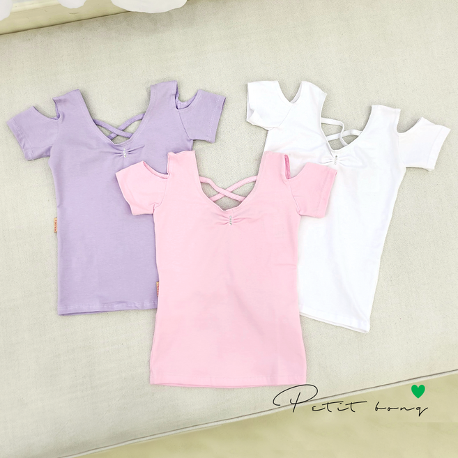 (분리형) 베이직 튜튜 발레복 반팔 3색상 / 유아 주니어 공주 발레