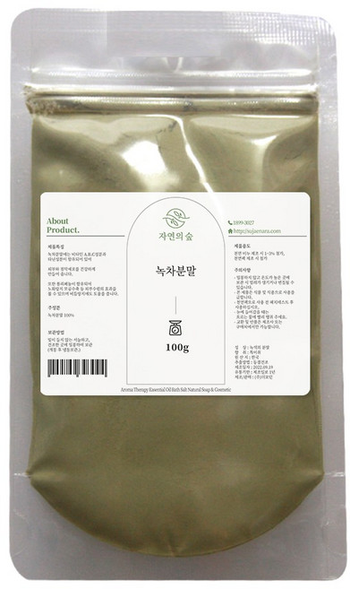 수제나라 자연의숲 녹차분말 녹차가루 천연분말, 녹차분말 100g, 100g, 1개, 1개입