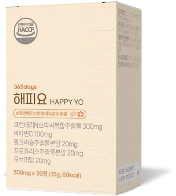 해피요 요로건강 크랜베리 호박씨추출물 방광기능개선, 1개, 30정