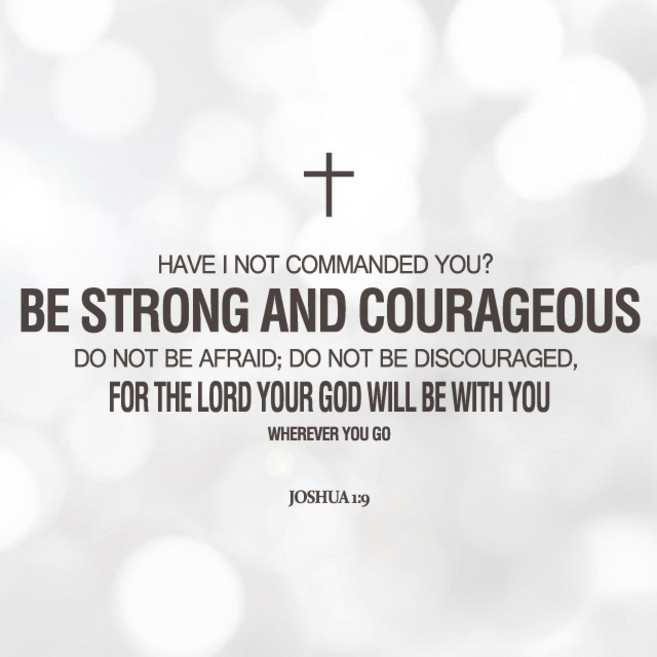 성경구절 레터링스티커 너에게 명하지않았던가 언제나 강하고 용감하라, 흰색