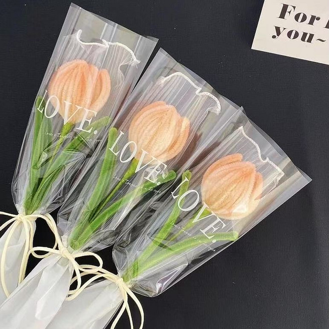 누리몰 모루 꽃다발 완제품 조화 졸업식 스승의날 선물 10송이, 샴페인 튤립, 1개