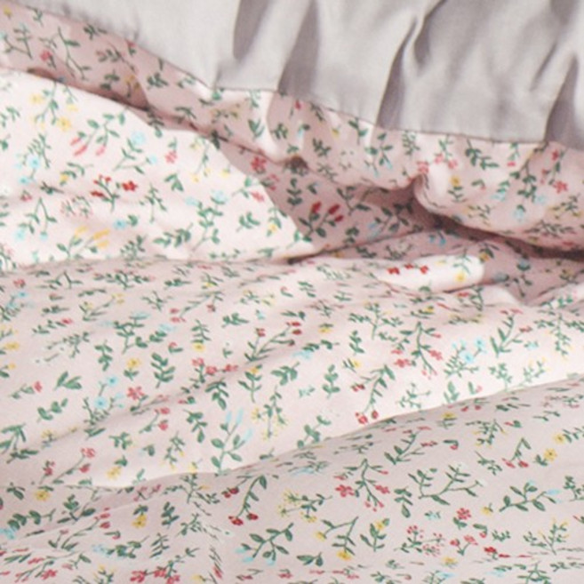 오리지널 컴포터 세트 쥬디 핑크그레이 도트 잔꽃 감성 모달 차렵이불세트