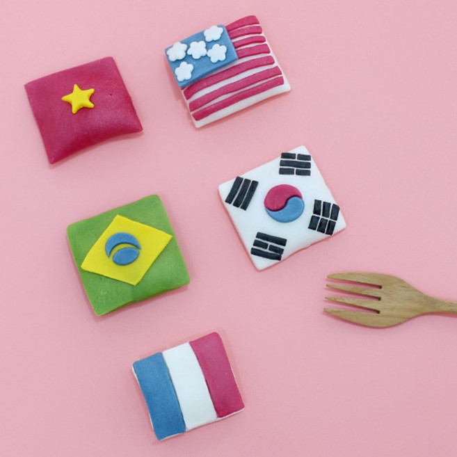 쌀이랑놀자 반달떡 만들기 DIY 세트 송편 키트 - 국기반달떡 베이직, 1개, 100g