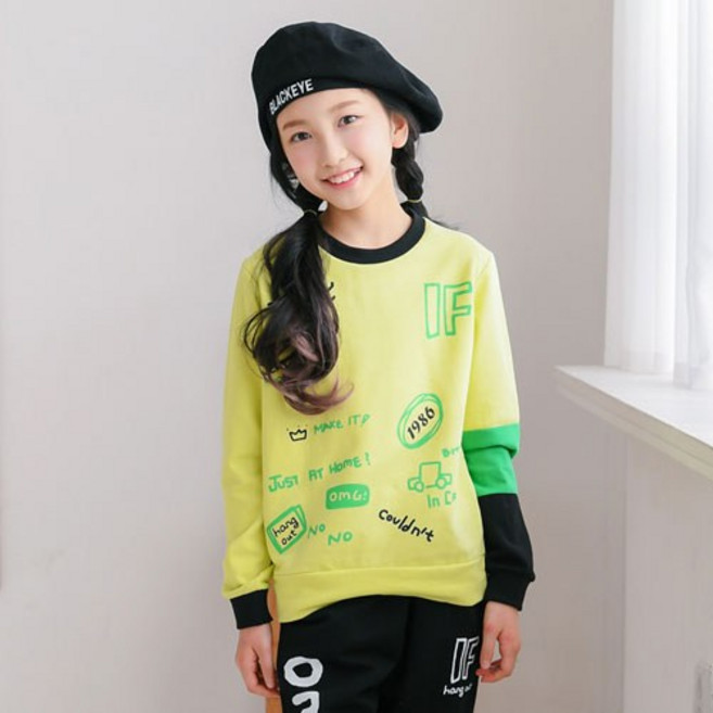 잭키드 여아용 이프 맨투맨티