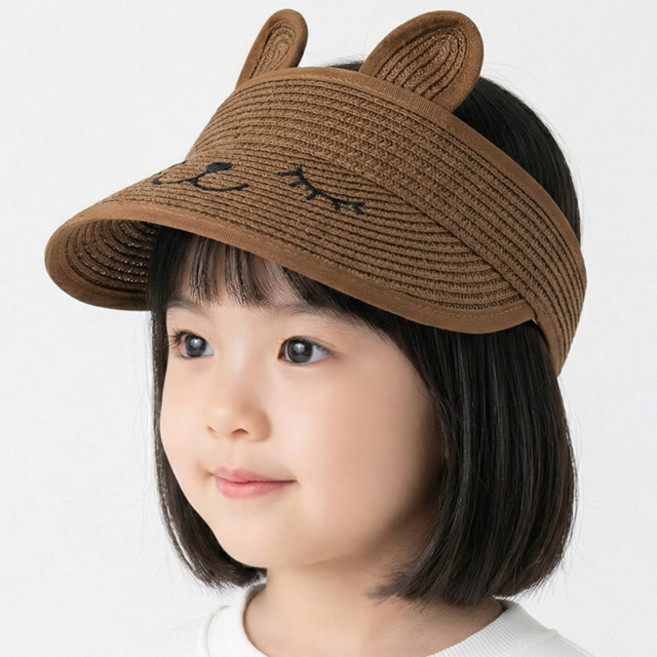 여름 지사썬캡 토끼 아동 여름 밀짚모자 돌돌이 시원한 모자