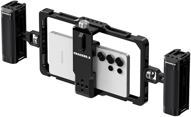 스마트폰 핸드폰 짐벌 촬영 거치대 사각 투 핸드 헬드 짐벌 전문가용 MD-UNCAMHK, 블랙, 1개