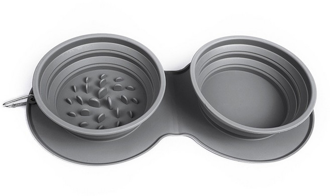 휴대용 반려견 높이조절 식기 물그릇 접이식 외출용 간편 다용도 여행용 실용적 소형, 1개, 상세페이지 참조