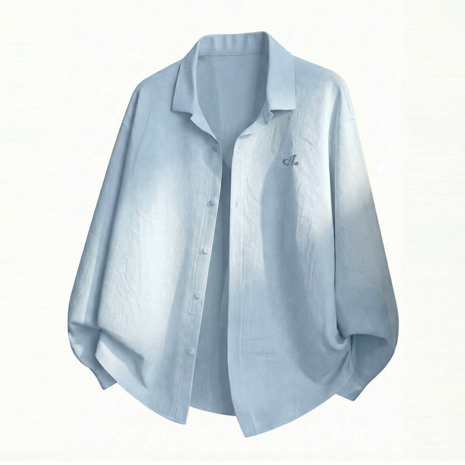 【Cleanfit高級感】男士襯衫 長袖襯衫 潮牌襯衫 純色襯衫 微褶紋理 美式復古 春季外套 通勤休閒兩穿