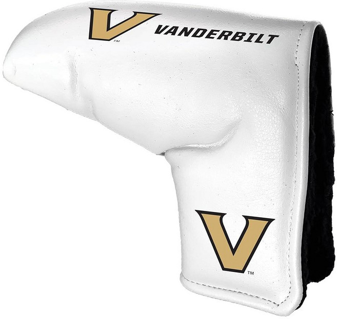 Team Golf NCAA Vanderbilt 투어 블레이드 퍼터 커버 (화이트) 대부분의 퍼터에 적합 스코티 카메론 테일러메이드 오디세이 타이틀리스트 핑 캘러웨이, Team Golf NCAA Vanderbilt 투어 블