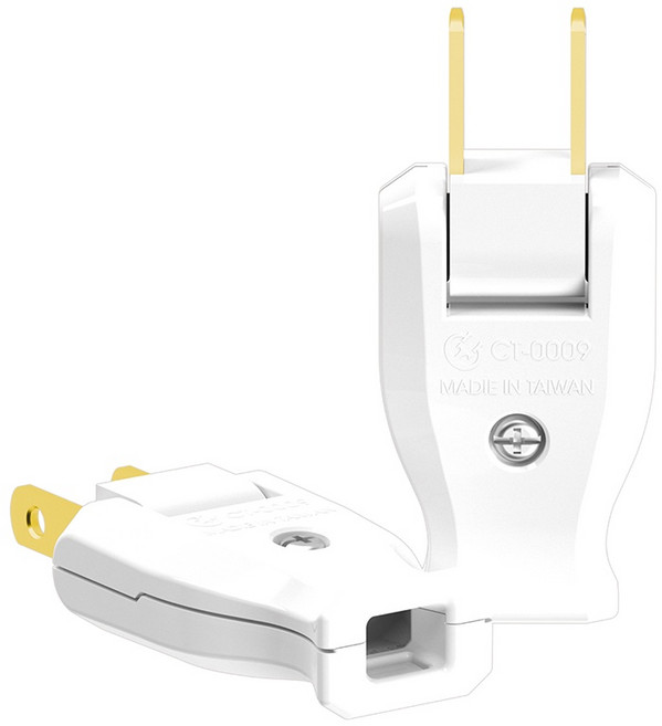 台灣製 成電牌 最新版安規 高耐熱防火 轉向公插, 36.6mm, 白色, 1個