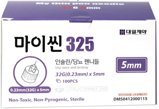 대일제약 마이씬 325 멸균 주사침 펜니들(100개입), 1개