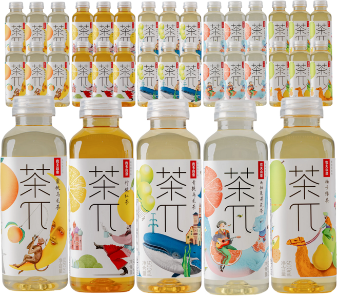 차파이 FULL PICK 중국음료 5종 복숭아6+레몬6+청포도6+자몽6+유자6 총, 30개, 500ml