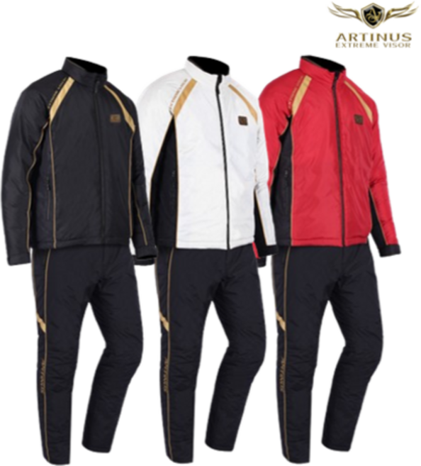 아티누스 컴포템프 내피 AUJ-306 동계용 낚시상하의세트내피 낚시복 (블랙 화이트 레드), 블랙