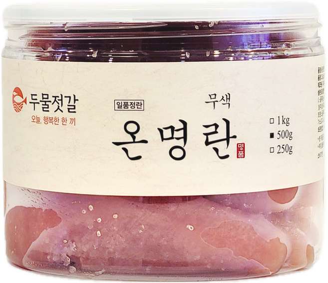 두물젓갈 최고급 무색소 일품정란 온명란, 1개, 500g