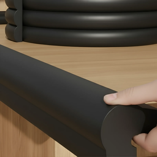 펄빈 말랑말랑 두꺼운 모서리 보호 쿠션 2m, 블랙