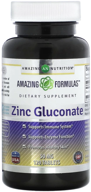 Amazing Nutrition 징크글루코네이트 50mg 120정, AmazingNutrition징크글루코네이트50mg12, 1개 - 쿠팡