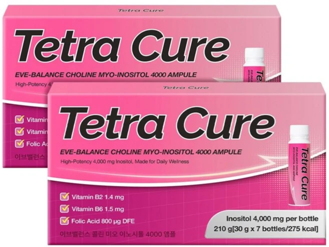 테트라큐어 이브밸런스 콜린 미오 이노시톨 4000mg 앰플, 2박스, 42g - 쿠팡