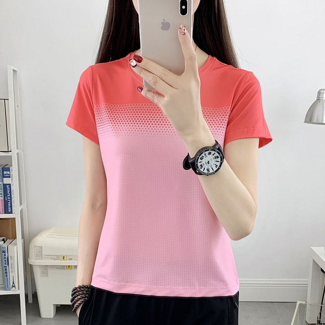 衣貳山 女款夏季涼感短袖 透氣排汗圓領運動衫