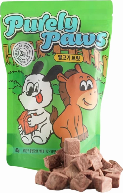 퓨얼리파우 동결건조 말고기 트릿 80g 1개 - 쿠팡