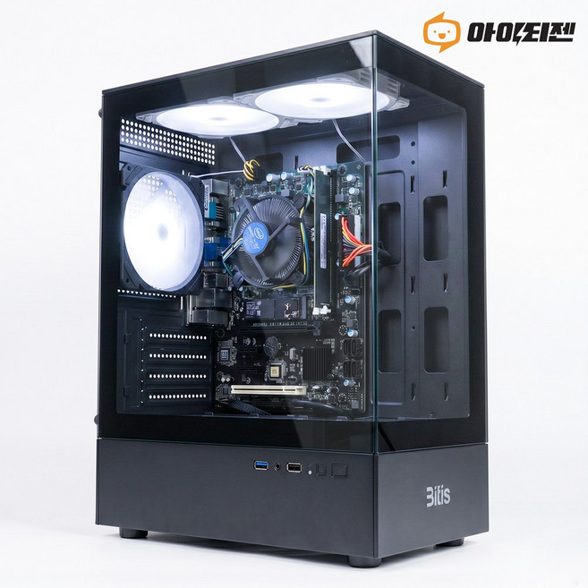 게이밍 조립컴퓨터 조립PC 본체 롤 발로란트 메이플 피파 오버워치 로블록스 데스크탑, 01번 블랙, WIN11 Home, 1GB, 1GB, 옵션