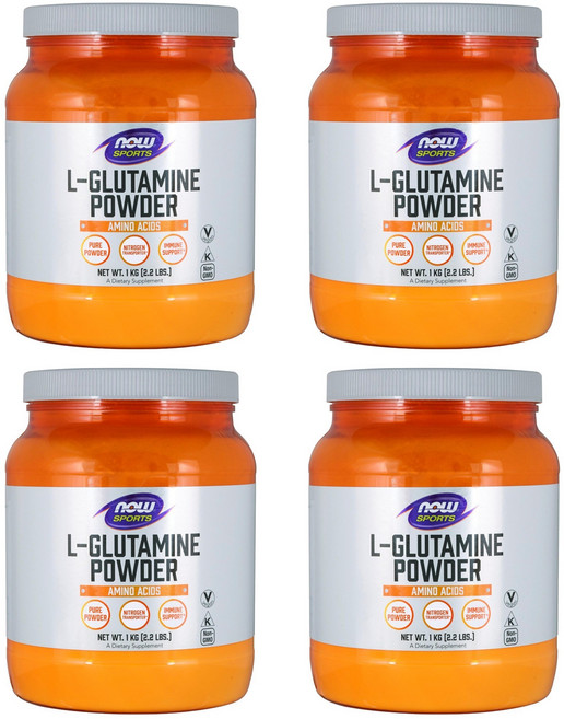 NOW Foods L-麩醯胺酸粉, 1kg, 4罐