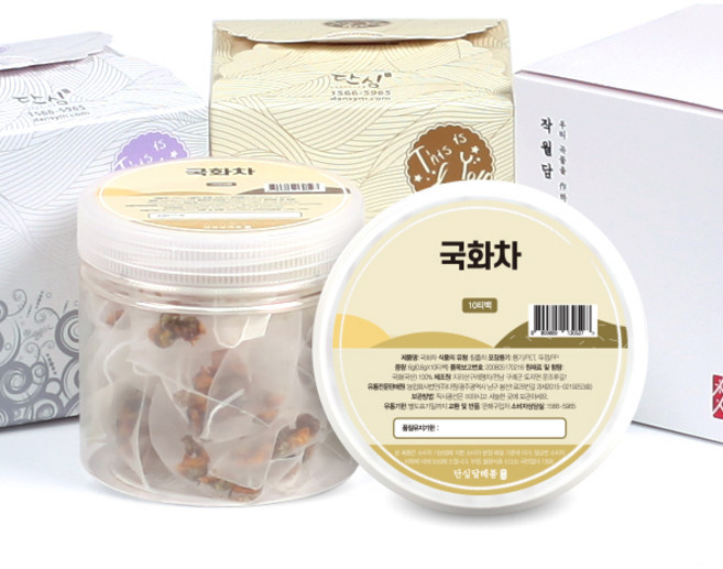 참건강마을 국화차 10티백(6g) (답례품 선물세트), 화이트박스, 1개