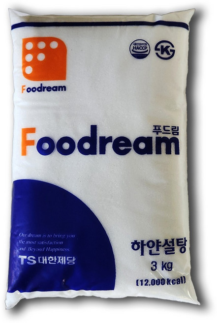 [트윈스몰] 원당 100% 대한제당 푸드림 하얀 설탕 3kg, 5개