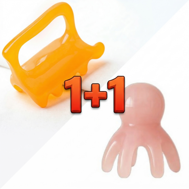 문어 괄사 그립 괄사 두피 마사지기, 혼합색상, 1세트