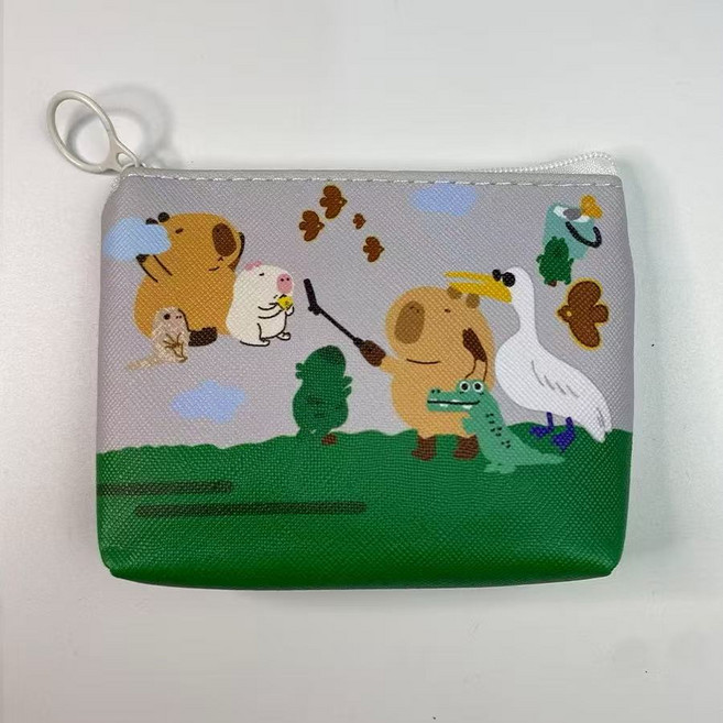 카피바라 동전 지갑 미니 지퍼 수납 가방 귀여운 동전 열쇠 케이스 수납 작은 선물