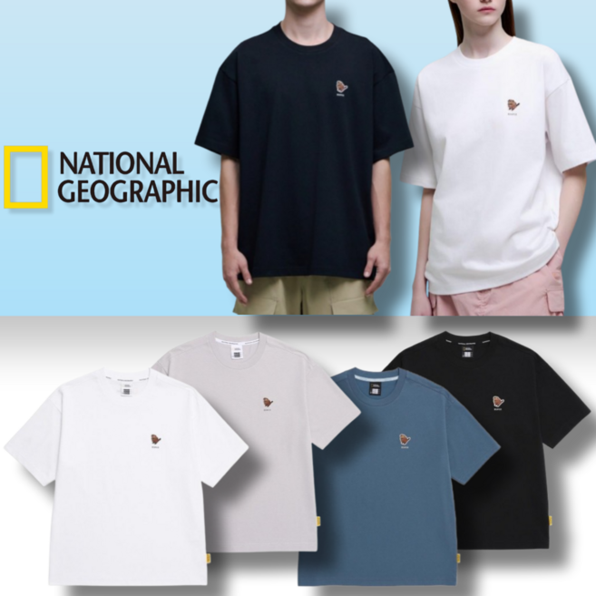 국내매장정품 내셔널지오그래픽 반팔티 NATIONAL 남녀공용 티셔츠 네셔널지오그래픽 티셔츠 캐주얼 반팔티 캐주얼 티셔츠 반소매 티셔츠 여성 캐주얼 티셔츠 데일리 티셔츠 반팔 티셔츠